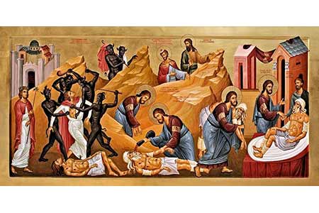 Chrystus jako Dobry Samarytanin, ikona współczesna - Polska parafia Londyn
