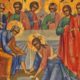 Jezus umywa nogi Apostołom,, ikona Prawosławna - Polska parafia Londyn